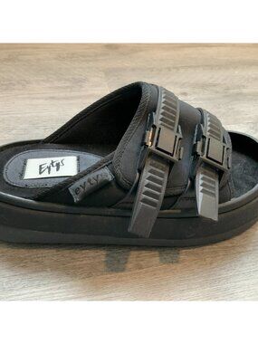 Eytys Black Capri Platform Neoprene Adjustable Strap Sandals, Size 7 | 37